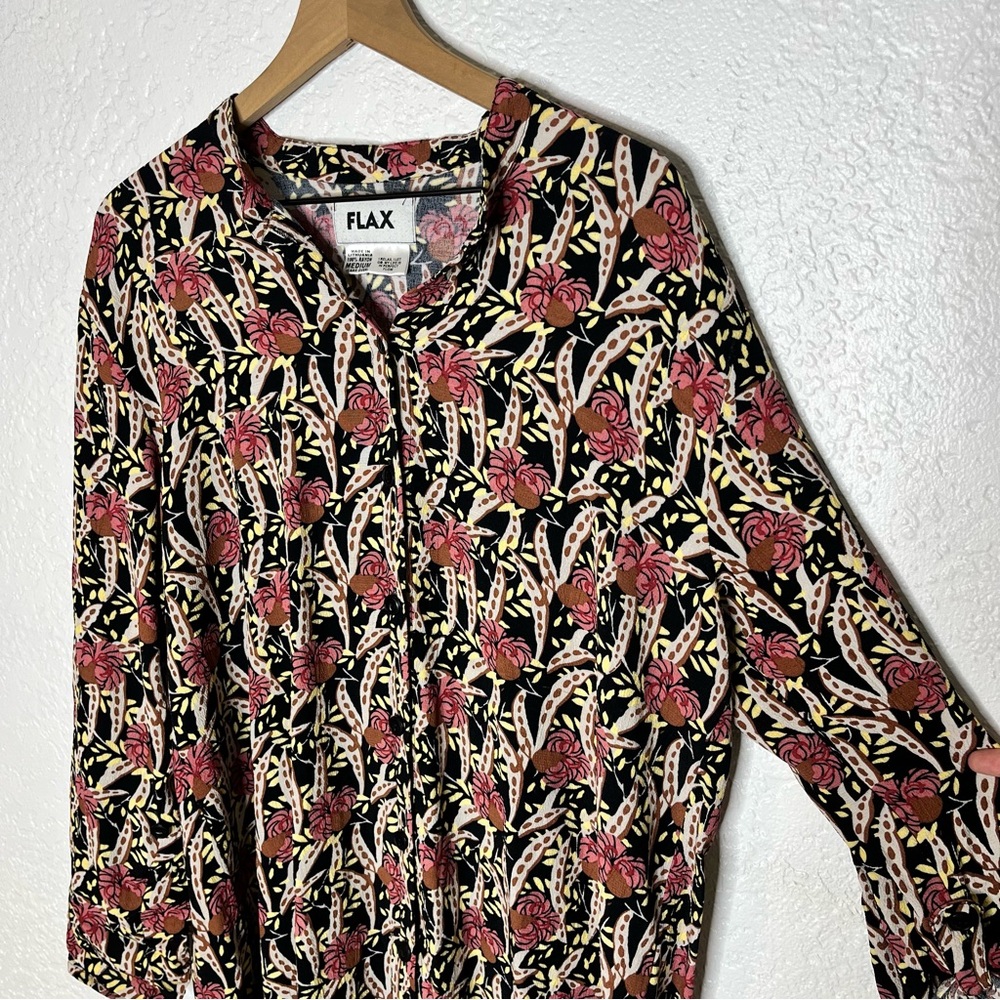 FLAX Printed Tunic Shirt Dress Size Medium - Picture 3 of 10